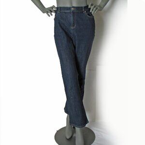 New AK Anne Klein Jeans Size 14P 5 Pocket Classic Cut Blue Denim Pants